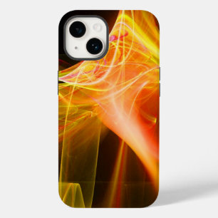 FRACTAL SWIRLS IN YELLOW ORANGE RED iPhone 14 CASE