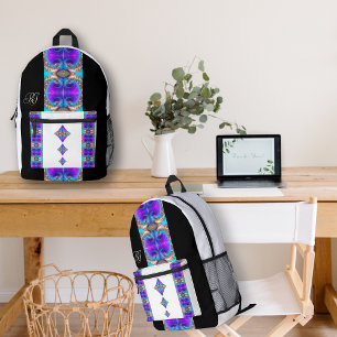 Fractal symmetric Print Cut Sew Backpack