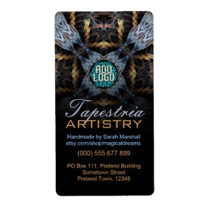 Fractal Tapestry Art w/ Logo Business Label