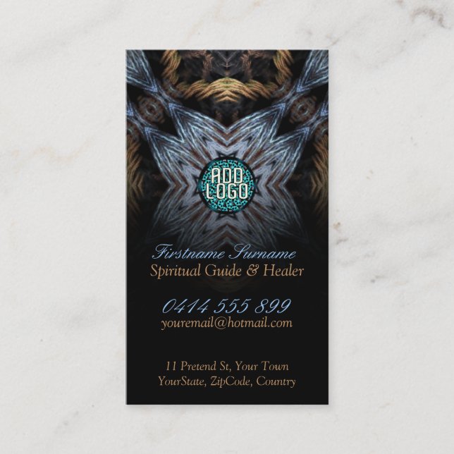 Fractal Tapestry w/ Logo Business Cards (Front)