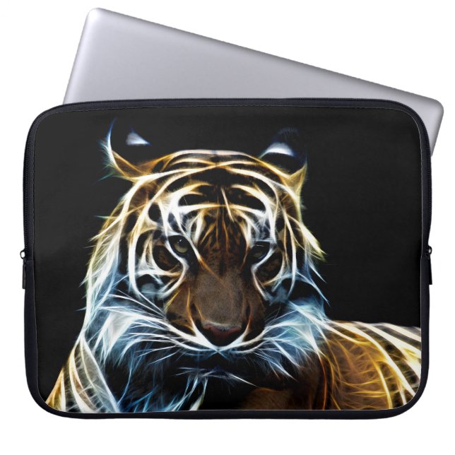 Fractal tiger laptop sleeve (Front)