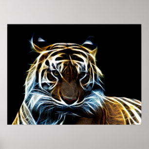 Fractal tiger poster