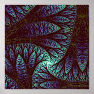 Fractal Tree Pattern Poster