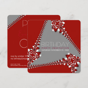 Fractal Tri-Abstract Birthday Invitation