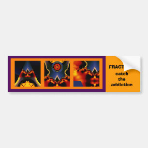 Fractal triptych bumper sticker