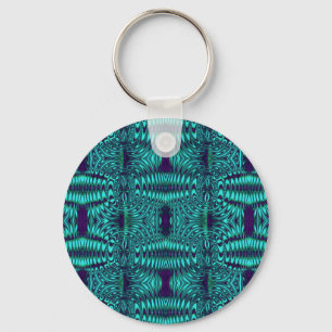 fractal turquoise key ring