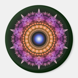 Fractal violet crystal pattern magnet