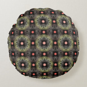 Fractal visual harmonic pattern round cushion