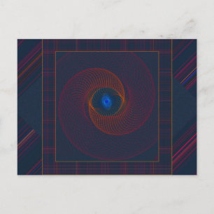 Fractal Vortex Abstract Art Postcard