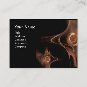 FRACTAL WAVES black bright brown Business Card
