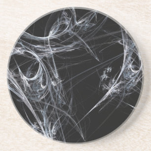 Fractal Web Series-2---Black White Coaster 1 of