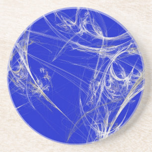 Fractal Web Series-2---Blue White Coaster 1 of