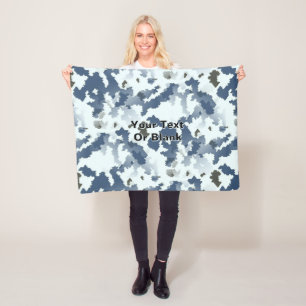 Fractal Winter Camouflage Fleece Blanket