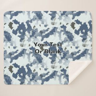 Fractal Winter Camouflage Sherpa Blanket