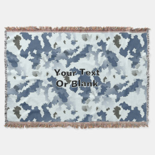 Fractal Winter Camouflage Throw Blanket