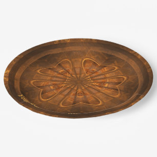 Fractal Wood Carving Paper Plate