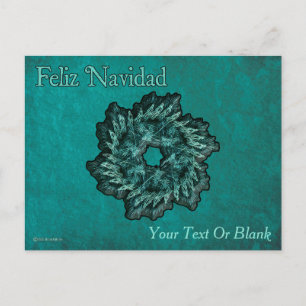 Fractal Wreath - Feliz Navidad Postcard