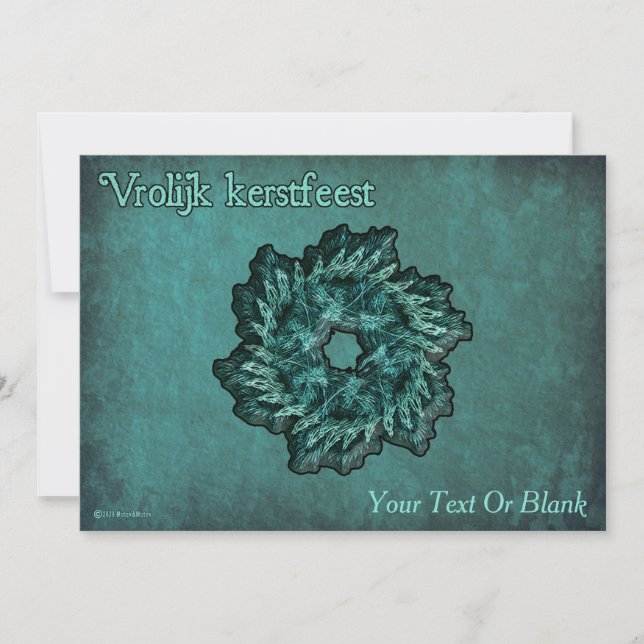 Fractal Wreath - Vrolijk kerstfeest Postcard (Front)