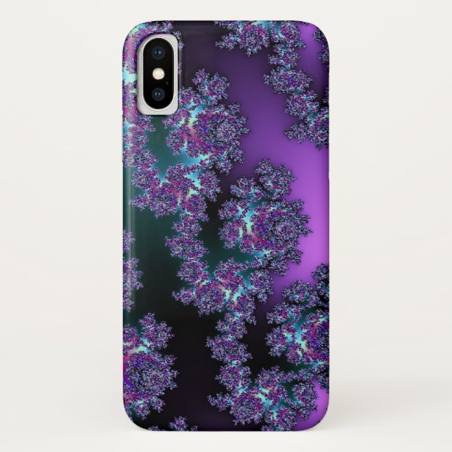 Fractalacious Fractal Cool Hues iPhone X Case (Back)