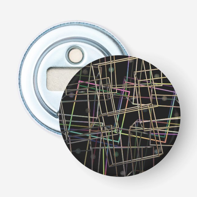 Fractalised Metal Frames Bottle Opener (Front)