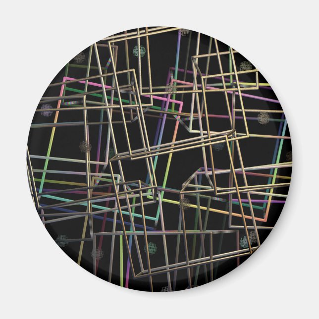 Fractalised Metal Frames Magnet (Front)