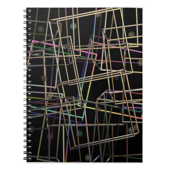 Fractalised Metal Frames Spiral Notebook (Front)