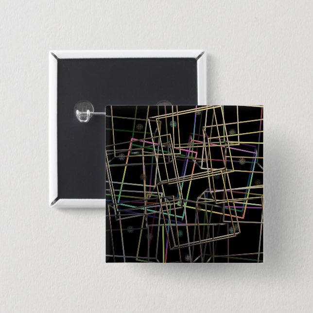 Fractalised Metal Frames square Badge (Front & Back)
