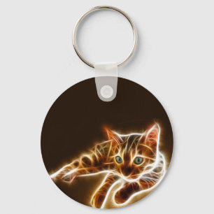 Fractalius Bengal Cat Key Ring