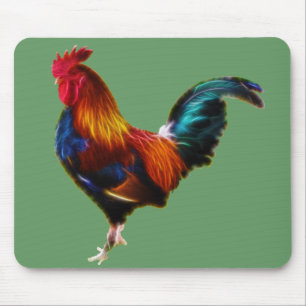 Fractalius Leghorn Rooster Mouse Pad
