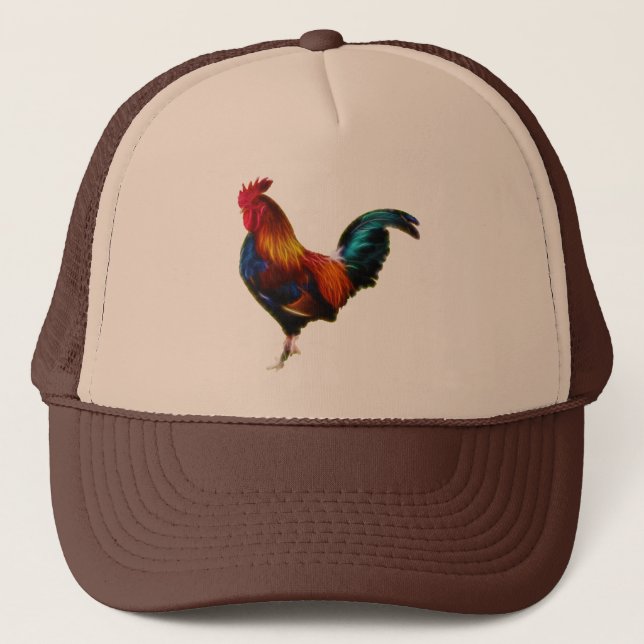 Fractalius Leghorn Rooster Trucker Hat (Front)