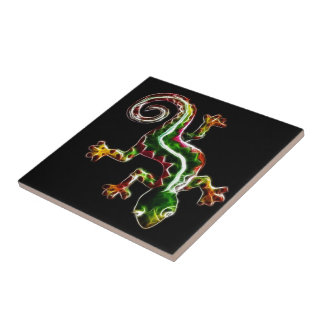 Fractalius Lizard Ceramic Tile