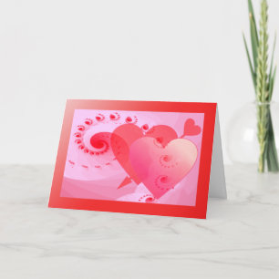 Fractally yours - double hearts holiday card