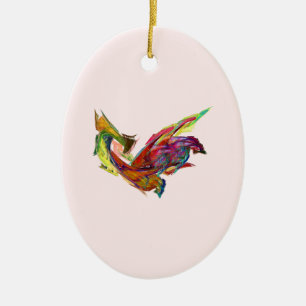 Fractals - Rooster Ceramic Tree Decoration