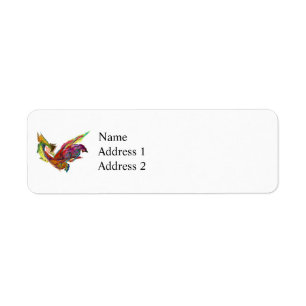 Fractals - Rooster Return Address Label