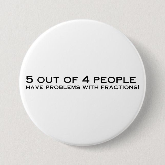 Fractions Are Cool Button (Front)
