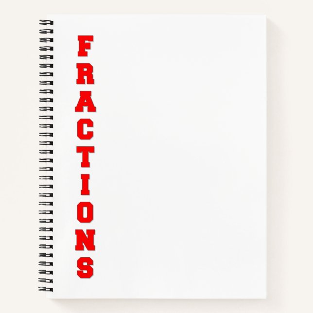 Fractions Notebook (Front)