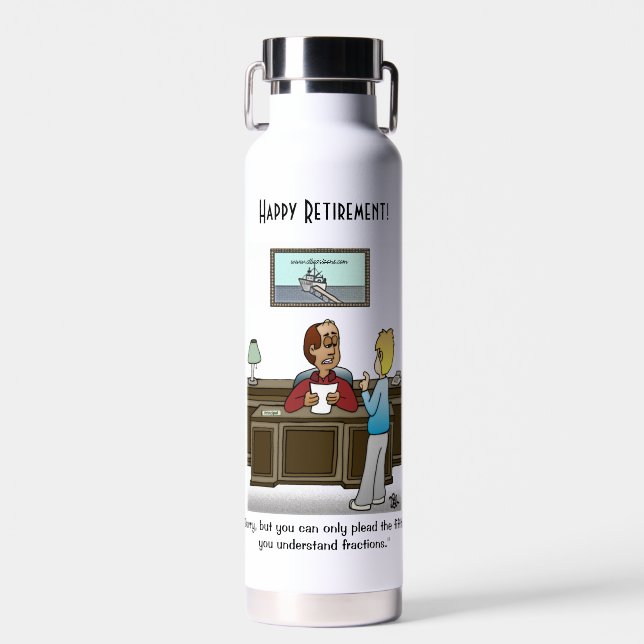 Fractions White Water Bottle (Front)