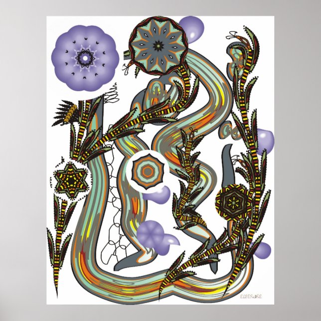 Fractoids and Flower Fronds Poster (Front)