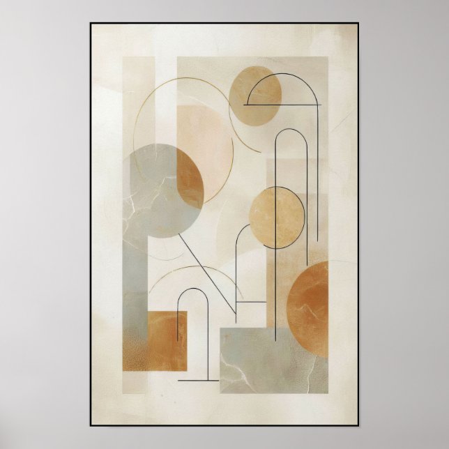 Fractured Earthtone Geometry Poster (Front)
