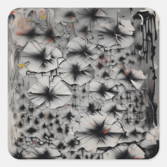 Fractured Florals Square Sticker (Front)