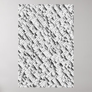 Fractured Geometry: A Sculptural Abstract Poster