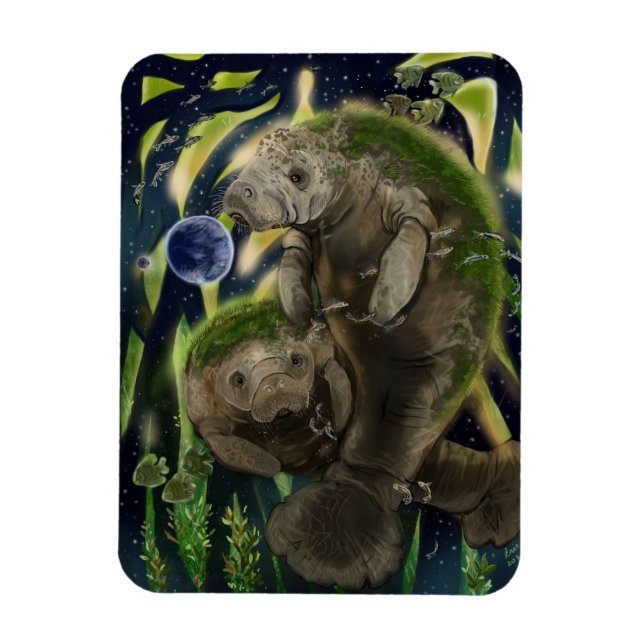 Fragile Balance Manatee  Magnet (Vertical)