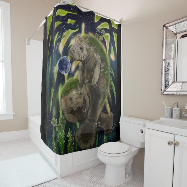 Fragile Balance Manatee  Shower Curtain (In Situ)
