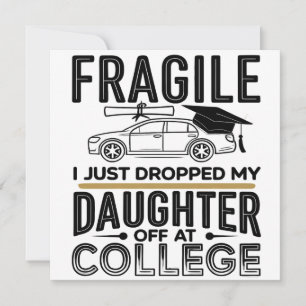 Fragile College Drop-Off Design with Car Illustrat Invitation