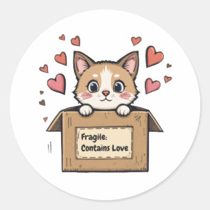 Fragile: Contains Love Classic Round Sticker