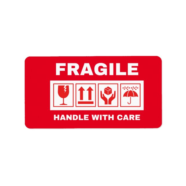 Fragile Custom Handle with Care Labels (Front)