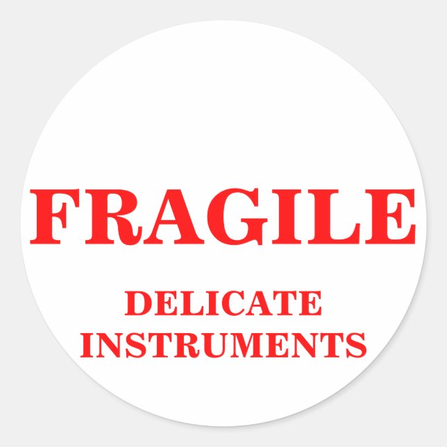 FRAGILE DELICATE INSTRUMENTS shipping label (Front)