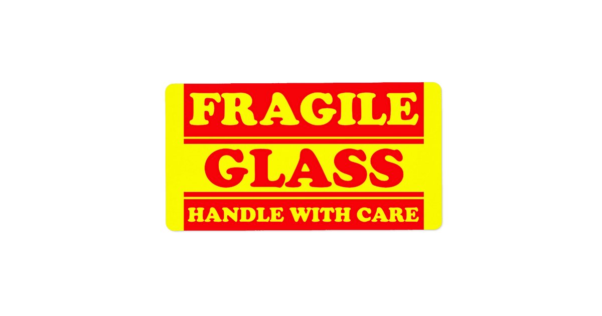 Fragile Glass Shipping Label Zazzle