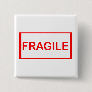 Fragile handle with care 15 cm square badge