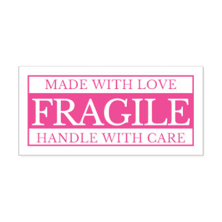 Fragile Handle with Care 2.15" x 0.78" Stamp